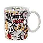 Enesco Disney Britto Midas Lilo and Stitch Weird but Cute Coffee Mug, 18 Ounce, Multicolor