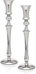 Godinger Candle Holder Set Wedding Holiday Decoration Chrome - Set of 2-10"