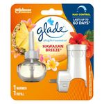 Glade PlugIns Air Freshener Starter Kit, Scented and Essential Oils for Bathroom and Home Fragrance, Hawaiian Breeze, 1 Warmer and 1 Fragrance Oil Refill