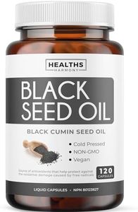 Black Seed Oil Capsules | Cold Pressed | Antioxidant, Blood Sugar & Liver Support | Pure Black Cumin Seed Oil | High in Omega 3 6 9 | Non-GMO & Vegan Black Cumin Oil | 120 Nigella Sativa Softgels