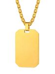 18K Gold Plated Dog Tag Necklace Men's Military Stainless Steel Jewelry Father's Day Gift