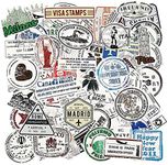 110 Pieces Retro Stamp Postmark Stickers Travel Immigration Postmark Sticker Passport Stamp Suitcase Decal Waterproof Vinyl Decals for Luggage Travel Case Water Bottle Laptop Skateboard Laptop