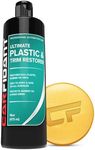 Plastic Restorer for Cars – Refreshes Faded Plastic, Vinyl & Rubber Trim with Polish for Deep Shine – Protects Against UV & Dirt – Black Exterior & Interior Care Product for Detailing - 16 fl. Oz.
