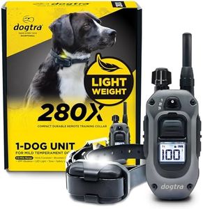 Dogtra 280X E-Collar with Remote [New Edition] 10 lbs+, 1/2 Mile Range, LED Light, 100 Levels of Precise Control for Stubborn Dogs, Waterproof, Boost for Quick Recall, Vibration, Safety Lock & Tone