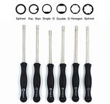 （Set of 6）2 Cycle Carburetor Adjustment Tool 21 Teeth Splined/Pac Man/Single D/Double D / 7-Teeth Splined Pac Man/Hexagon Carb Screwdriver for Common 2 Cycle Small Engine