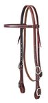 Weaver Leather Working Tack Browband Headstall with Buckle Bit Ends, Horse, Golden chestnut