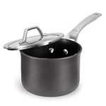 Calphalon 1948281 Signature Hard Anodized Nonstick Covered Sauce Pan, 2 quart, Black