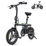 isinwheel U1 Electric Bike for Adults/Teens, 500W Foldable Mini Ebike, 3 Levels Assist up to 32km/h Speed,14" Adults Electric Bicycles with Smart Uphill, 280.8Wh Battery, Center Suspension