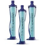 LifeStraw® Personal Water Filter for Hiking, Camping, Travel, and Emergency Preparedness, 3 Pack, Blue