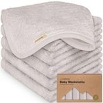 6-Pack Organic Baby Washcloths - Soft Viscose from Bamboo Washcloth, Baby Wash Cloths, Baby Wash Cloth for Newborn, Kids, Bath Baby Towels, Face Towel, Face Cloths for Washing Face (Heather)