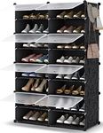 Shoe Rack, 8 Tier Shoe Storage Cabinet 32 Pair Plastic Shoe Shelves Organizer for Closet Hallway Bedroom Entryway