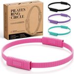 Pilates Ring, 13.5'' Silicone Magic Pilates Ring Fitness Circle, Lightweight & Durable Flexible Resistance Exercise Equipment for Toning Arms, Thighs/Legs, Core, Yoga & Physical Therapy (Pink)