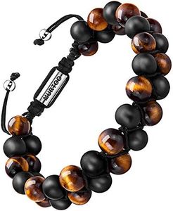 murtoo Bead Chakra Bracelets for Men and Women, Double-layered Healing Yoga Crystals Beaded Bracelet, Natural Stone Mens Bracelet for Meditation, Relax Anxiety
