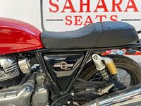 Sahara Seats Retro Style Cafe Racer Complete Seat Assembly Compatible with Interceptor 650/Continental GT 650 (Black with Black Stitching)