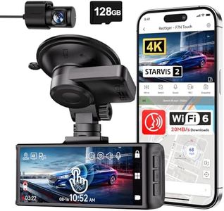 REDTIGER 4K Dash Cam Front and Rear, Touch Screen 3.18 Inch, Voice Control, Inclueded 128GB Card, Car Dash Camera Built-in 5.8GHz WiFi GPS, UHD 2160P Night Vision, WDR, Parking Monitor (F7N Touch)
