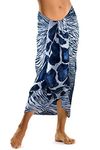 TOSKATOK Ladies Girls Animal Print Sarong Skirt Beach Cover up Scarf Wrap-Blue