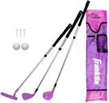 Franklin Sports Golf Set - Youth Adjustable Plastic Golf Club Set - Kids Golf Set with Bag & Balls - Adjustable Length Clubs For Toddlers - Pink