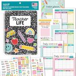 Teacher Planner 2025-2026 – Colorful Undated Lesson Planner Book with Stickers, Monthly & Weekly Pages, Student & Substitute Info – Homeschool & Classroom Organizer