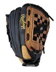 Rawlings Unisex 14 inch Slow Pitch Right Throw Softball Glove, Adult, Black/Tan, 14