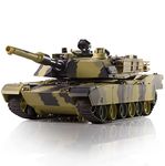 Heng Long R/C Remote Controlled Tank Abrams M1A2 2.4 GHz Scale 1:24 Camo Colour I Control a Real Tank from a Remote 3816-2.4, Gray