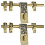 S-GUARD Aluminum & Steel Door Aldrops for Main Gate | Main Door | Kitchen | Bathroom | Office | Door Fitting Engrave Design-16MM- 10 inch, Antique (Ganapati- 2 Set)