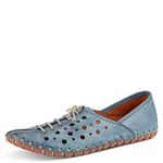 Spring Step Women's Moonwalk Slip-On Shoe, Blue, 6.5 UK