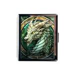 HowGuu Travel Pill Organizer Small Pill Case for Purse Essentials 7 Days Cute Pill Box with Mirror Portable Pill Box for Pocket or Purse Pill Containe Travel Gifts (Green Dragon)