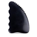 Ori MAGICI Facial Body Massage Tools, Unique 9-Edge Gua Sha Bian Stone, 3D Gua Sha Stone with Ridges, Gentle Scraping Massage Tool Black (Packing Bag)