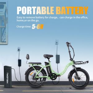 TWOFISH 20" Fat Tire Folding E-Bike – Blue Electric Bicycle