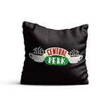 MCSID RAZZ -Officially Licensed by Warner Bros, USA TV Series Central Perk Satin Cushion with Cover (Multicolour, 16x16 Inch)