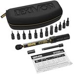 LEXIVON Bike and Motorcycles Torque Wrench, 1/4 inch, 15-Piece Set of hex and torx bits, 72-Tooth Gear, Dual-Direction Click Type 2-20 Nm (17.7~230.1 in-lb)