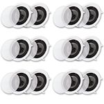 Acoustic Audio CS-IC83 Flush Mount in Ceiling Speakers with 8" Woofers 6 Pair