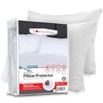 Guardmax Pillow Protector with Zipper Queen Size - (8 Pack) - Waterproof and Bed Bug Proof Pillow Covers - Pillow Cases Protect Against Allergens, Dust Mites, Bed Bugs, and Liquid Spills.(20 X 30)