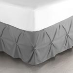 Nestl Dark Grey Bed Skirt Cal King Size, Pinch Pleat Cal King Bed Skirt, 14" Inch Drop Cal King Bedskirt, Hotel Quality Grey Bed Skirts, Microfiber Bedskirt for Cal King Bed, Grey Cal King Bed Skirt