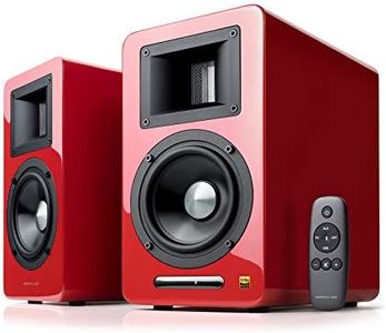 AirPulse A100 Hi-Res Audio Certified Active Speaker System Built-in Amplifier Optical, Coaxial, Bluetooth 4.1 aptX, RCA, AUX, and USB Inputs - Pair Red
