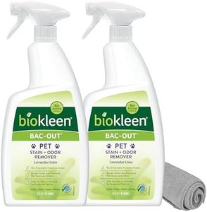 Biokleen Bac-Out Pet Urine Odor Eliminator - 32 Ounce Spray 2 Pack - Enzymatic, Natural, Destroys Stains & Odors Safely, for Pet Stains on Carpets & Furniture - Micro Towel Included