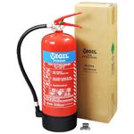Vigil Dry Powder Fire Extinguisher 6kg - ABC Fire Extinguisher with Bracket - BS EN3 - High Performance for Workshops, Garages, Commercial Premises, Electrical Fires - 5 Year Warranty