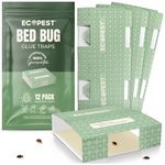 Bed Bug Glue Traps – 12 Pack | Sticky Indoor Pest Control Trap for Use with Beds and Other Furniture | Adhesive Crawling Insect Trap, Monitor, and Detector
