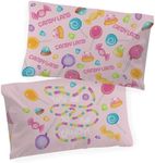 Candyland 2 Pack Reversible Pillowcase - Double Sided Kids Super Soft Pink Bedding