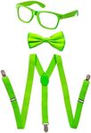 Dress Up America Neon Suspender, Bow-tie, Sunglasses, Accessory Set - Adult and Kids Size Suspenders