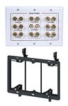 iMBAPrice Premium 3-Gang Home Theater 8.2 Surround Sound Distribution Wall Plate for 8 Speakers, 2 RCA Jack for 2 Subwoofer + Mounting Bracket