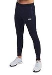 TCA Rapid Tracksuit Bottoms Men Gym Running Joggers for Men Jogging Bottoms with Zip Pockets - Indigo, M