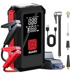 AGARO Regal Tyre inflator & Jump Starter, For Cars & Bikes, 12V, Upto 150 PSI, 10000 mAH Powerful Battery, LED Light, Digital Display, Multiple Nozzles