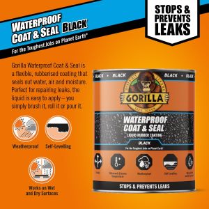 Gorilla Waterproof Coat, Black, 946ml – Durable Protective Sealant
