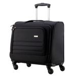 HARISSONS Directorate 2.0 Overnighter Laptop Trolley Bag with Wheels for Travel | Small Cabin Luggage Bag for Men & Women (Black & Grey)