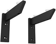 Alusfera WSP_2_ELE_120 Angle Glass Shelf Metal Heavy Duty Bracket 2 Pieces System for Shelves, matt Black, 120 MM