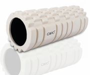 CAPO High Density Foam Roller for Back Pain, Muscle Recovery Stretching Physiotherapy Yoga, Foam Roller for Exercise Gym, Deep Tissue Massage, Myofascial Release Massage Roller, 33cm (Beige-Black)