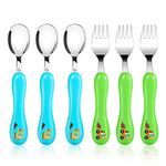 Lehoo Castle Toddler Fork and Spoon Set, 6pcs Stainless Steel Children's Cutlery Kids Cutlery Flatware, Incudes3 x Spoons, 3 x Forks (No Knives）