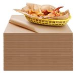 GeeRic Unbleached Waxed Deli Paper Sheets 12 * 12 Inch, 100 Pcs Food Basket Liners for Sandwiches, Burgers, Grease Proof Liners Deli Wrap Wax Paper Sheets