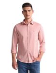 U.S. POLO ASSN. Men's Solid Slim Fit Shirt (UDSHT0905_Peach